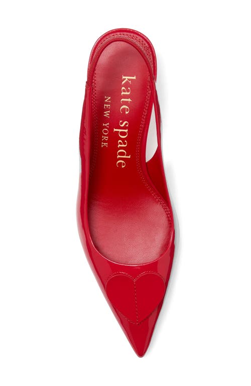 Kate Spade New York Lover Slingback Pointed Toe Kitten Heel Pump In Cherry Rouge