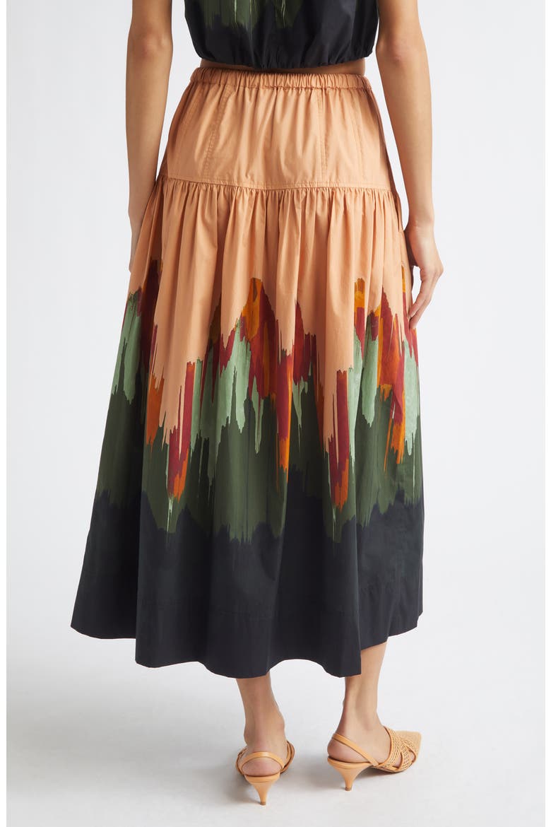 Theodora Tiered Cotton Maxi Skirt, Alternate, color, AGATE