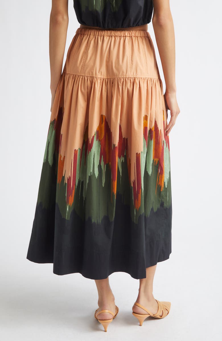 Ulla Johnson Theodora Tiered Cotton Maxi Skirt, Alternate, color, Agate