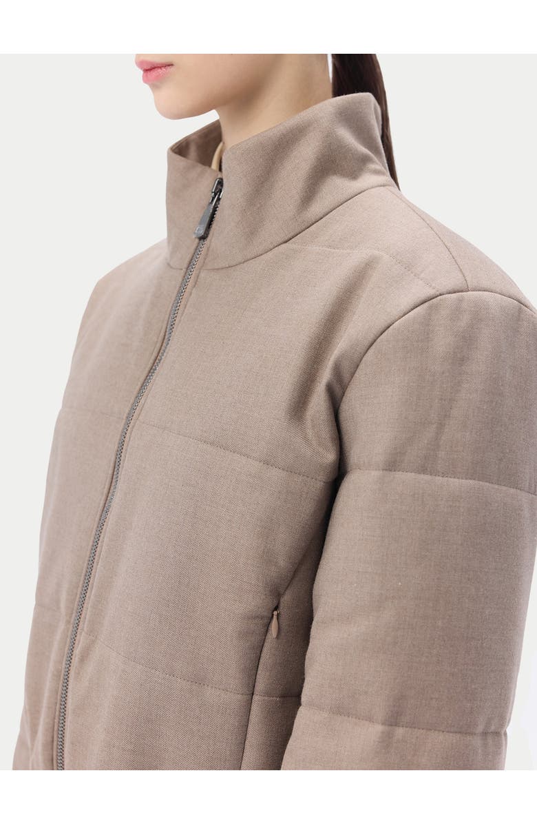 GOBI Mongolian Cashmere Cropped High-Neck Cashmere Jacket, Alternate, color, Taupe