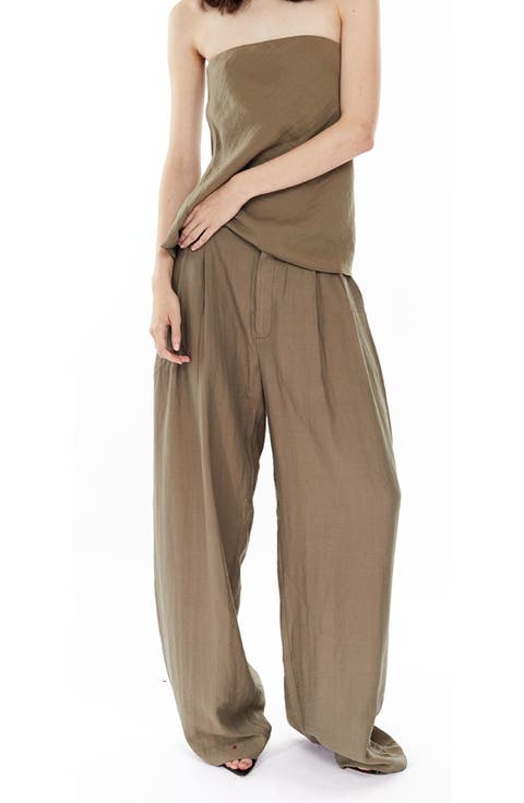 Hedi Mid Waist Tailored Linen Pants