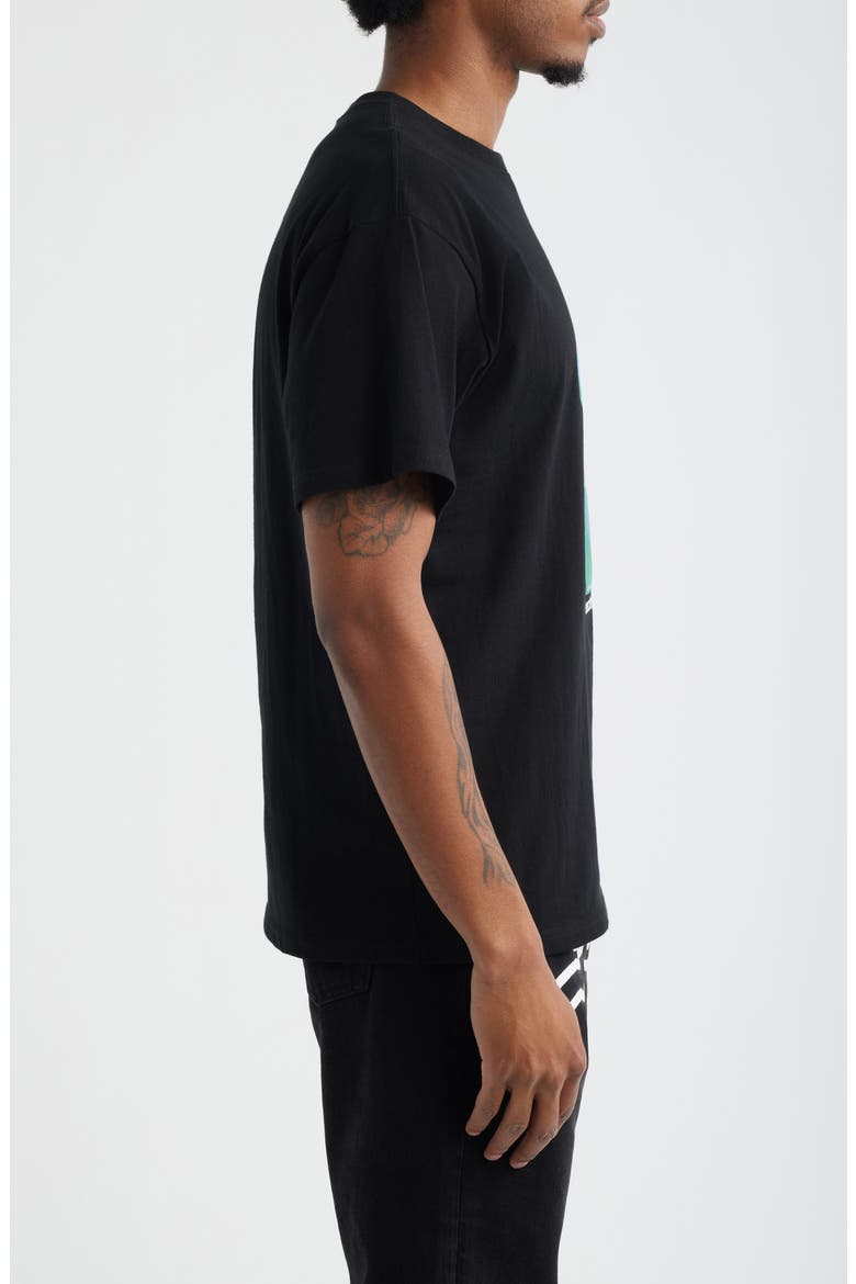 Origami Cotton Graphic T-Shirt, Alternate, color, BLACK
