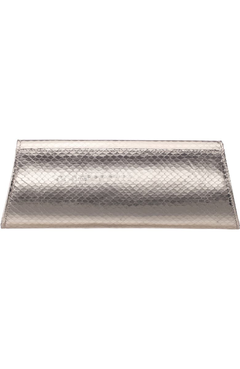 Nina Kallie Embossed Metallic Clutch, Alternate, color, Platino