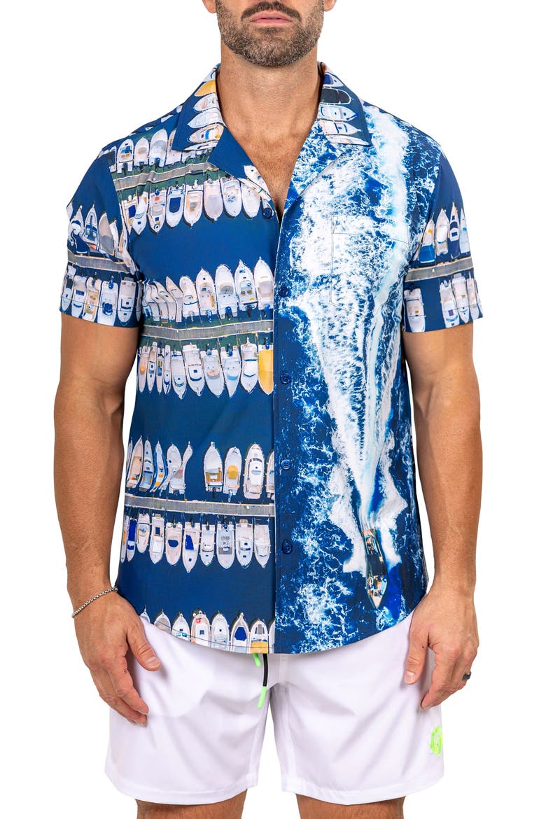 Marthy Blue Camp Shirt, Main, color, BLUE