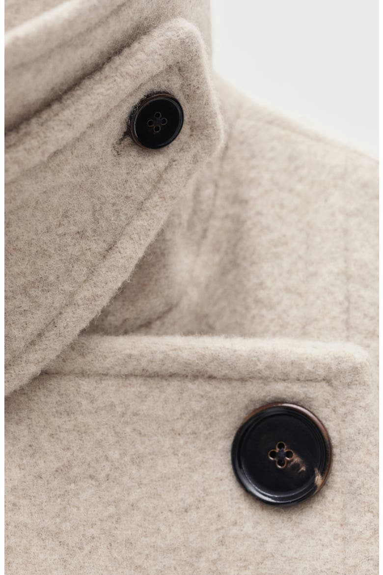 Asymmetric Double Breasted Wool Blend Coat, Alternate, color, ECRU