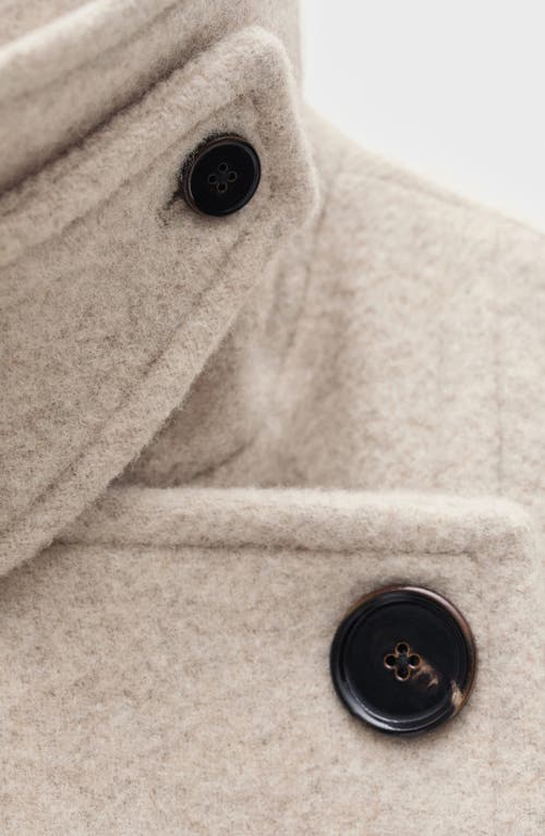 MANGO MANGO ASYMMETRIC DOUBLE BREASTED WOOL BLEND COAT