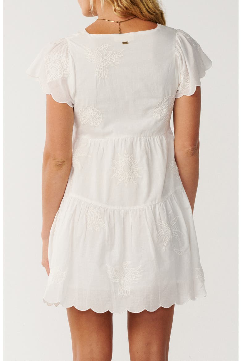 Bossa Nova Embroidered Cotton Minidress, Alternate, color, BONE