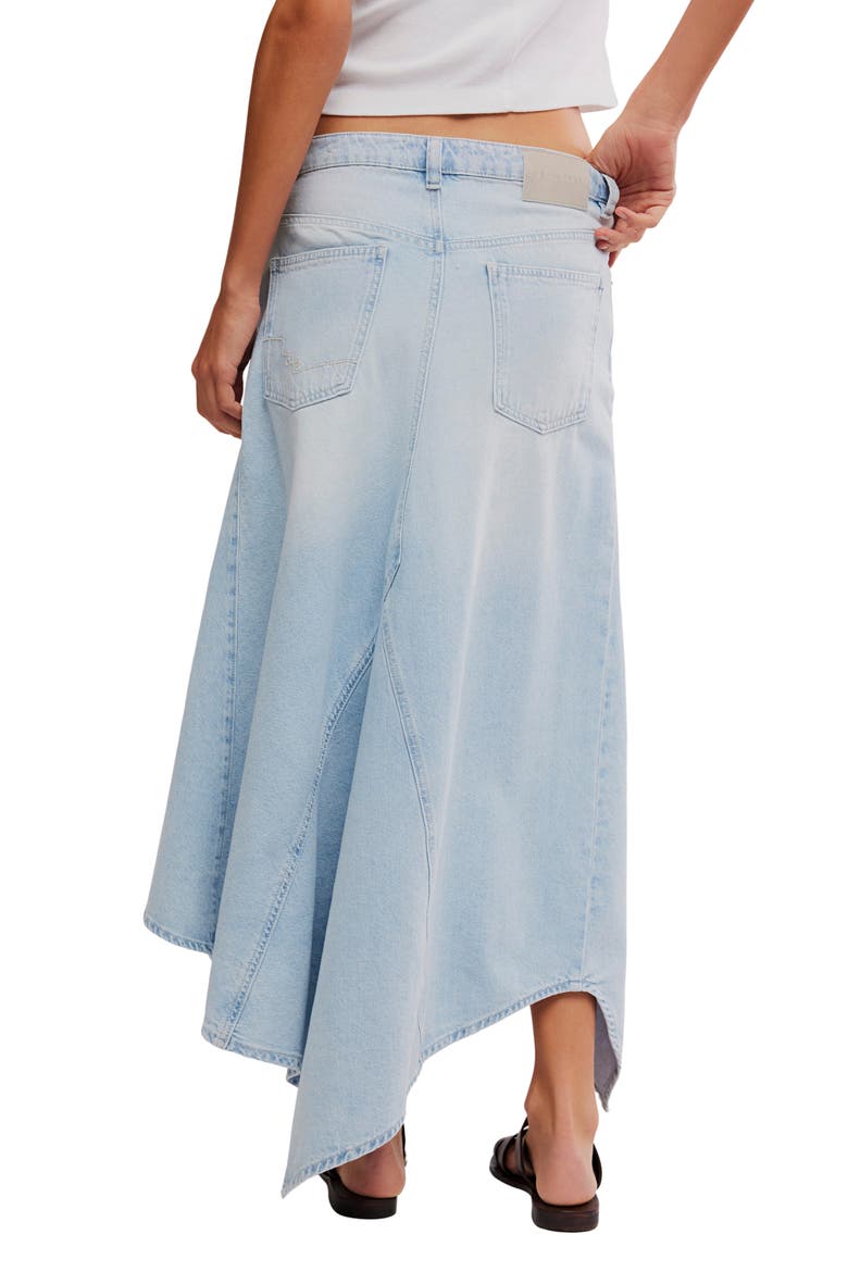 Aquarius Handkerchief Denim Skirt, Alternate, color, FROSTWIRE