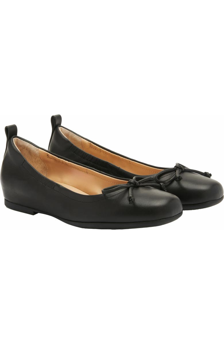 ABEO Cadence Bow Ballet Flat, Alternate, color, Black Nappa - Metatarsal