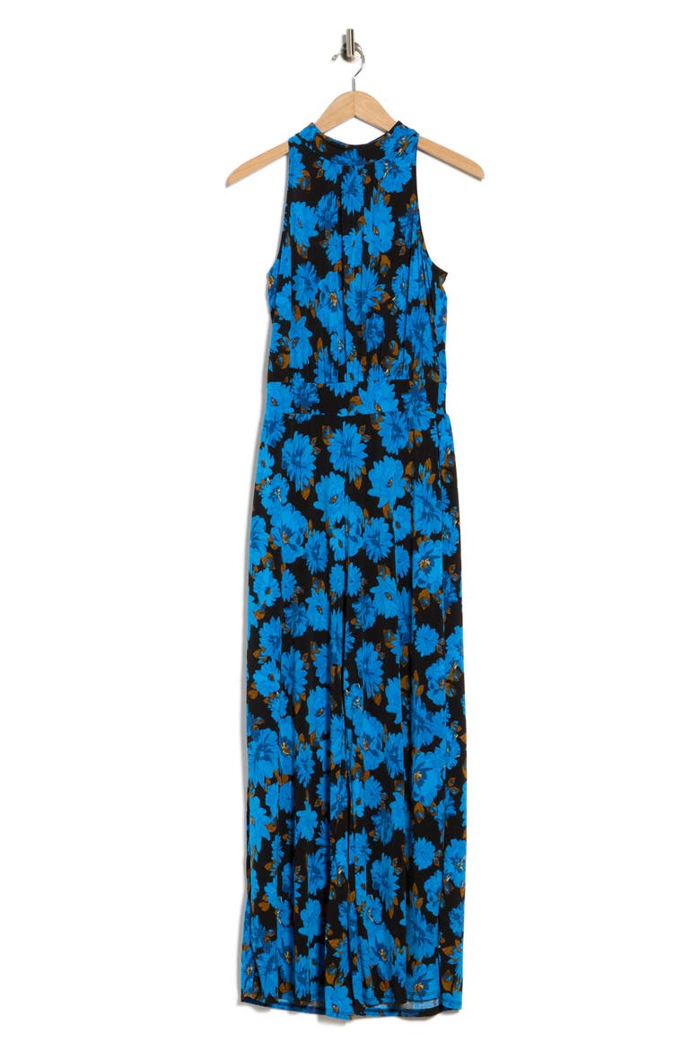 Halter Neck Wide Leg Jumpsuit, Alternate, color, ROYAL FLORAL