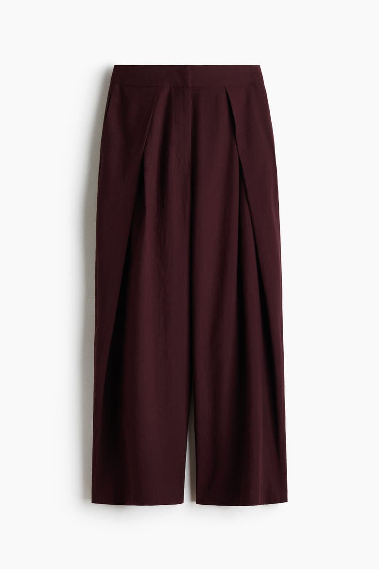 Wrap-detail Barrel Pants, Alternate, color, Burgundy