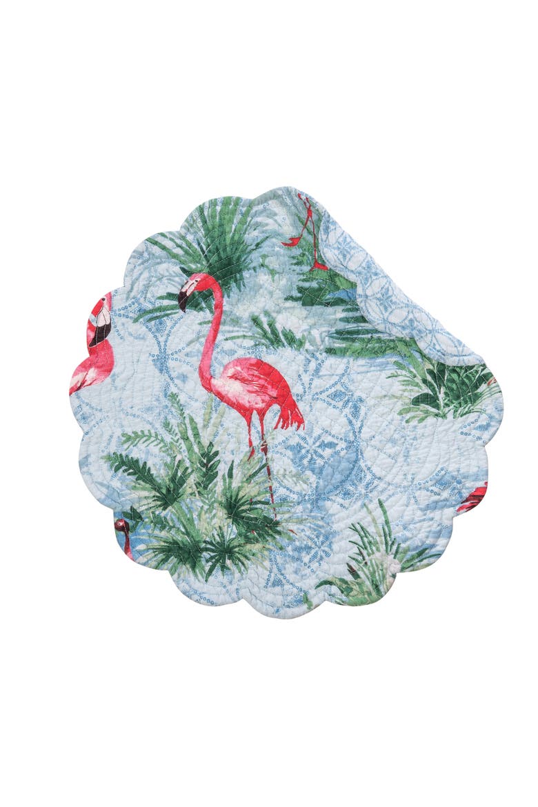 Paradise Coast Round Placemats Set of 6, 17", Alternate, color, Blue