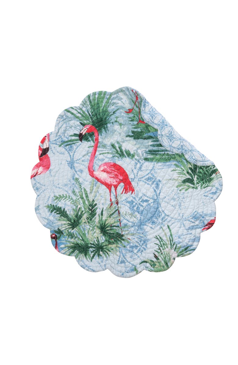 C&F Home Paradise Coast Round Placemats Set of 6, 17", Alternate, color, Blue