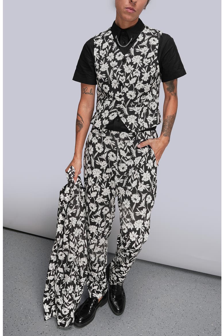 The Empower Vest, Alternate, color, Monochrome Floral Black