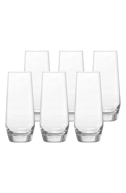 Schott Zwiesel Pure Set Of 6 Stemless Champagne Glasses In Clear
