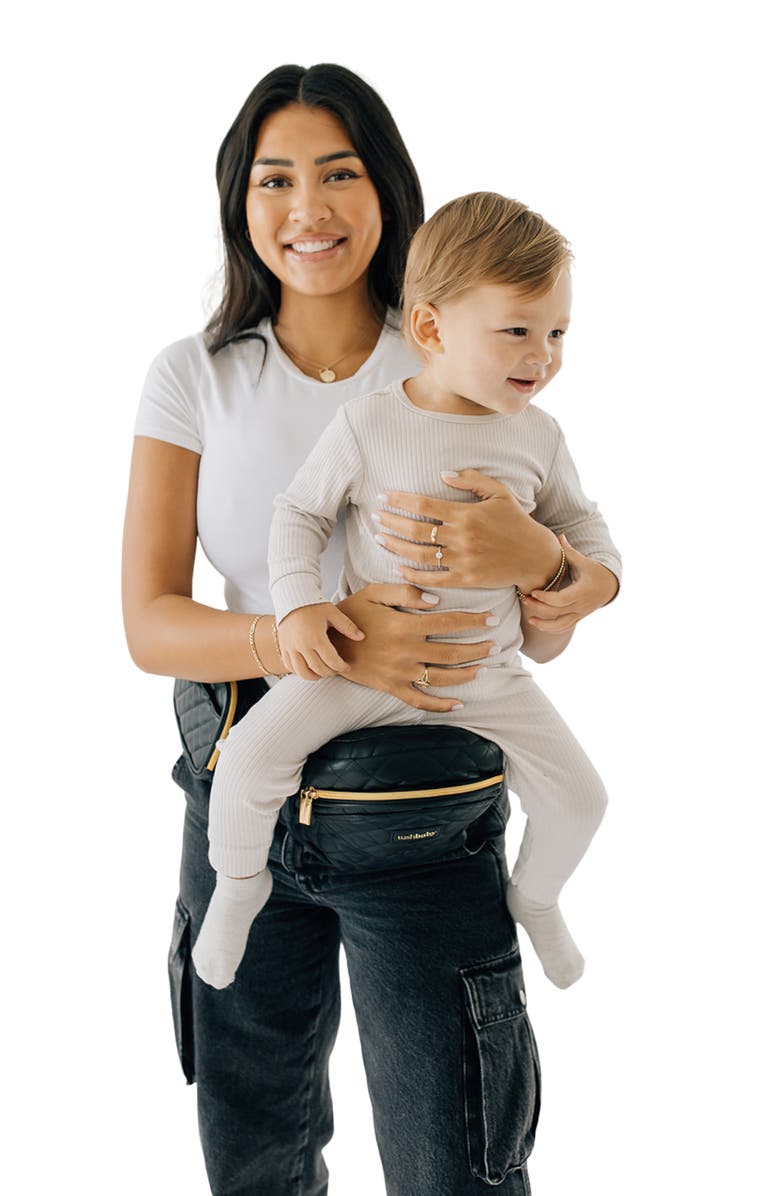 Tushbaby Quilted Faux Leather Hip Seat Carrier, Alternate, color, Vegan Leather