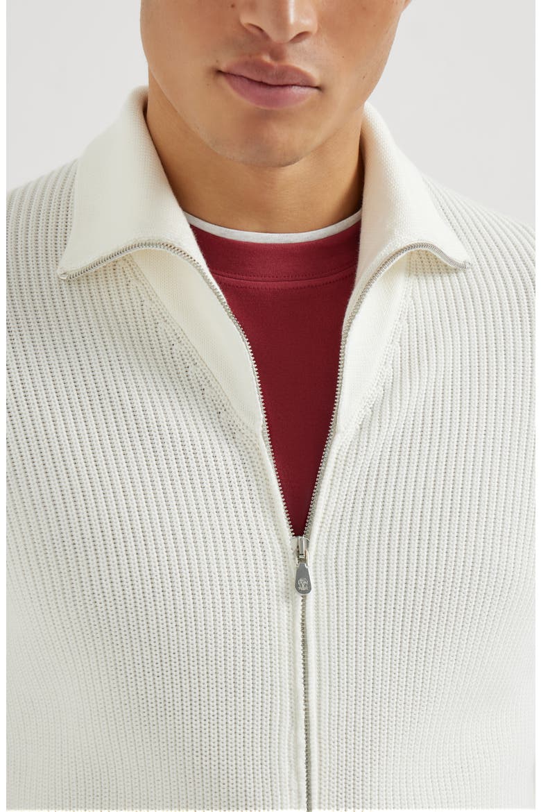 Half English Rib knit cardigan, Alternate, color, Panama
