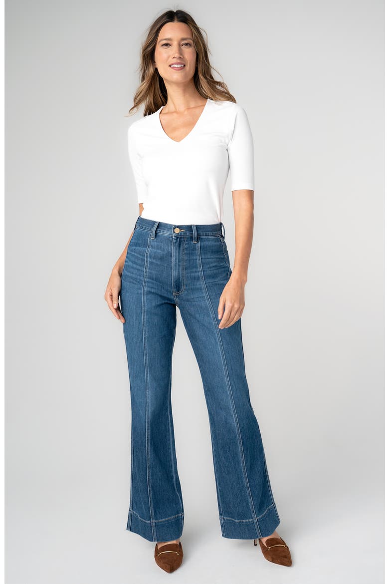 High Waist Seam Bootcut Jeans, Alternate, color, BAYSHORE
