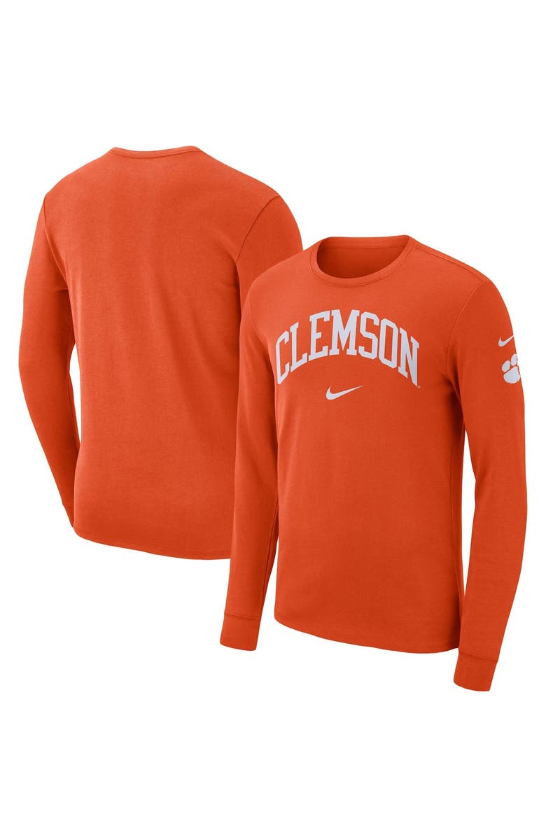 Nike Men's Nike Orange Clemson Tigers Arch 2-Hit Long Sleeve T-Shirt, Main, color, 