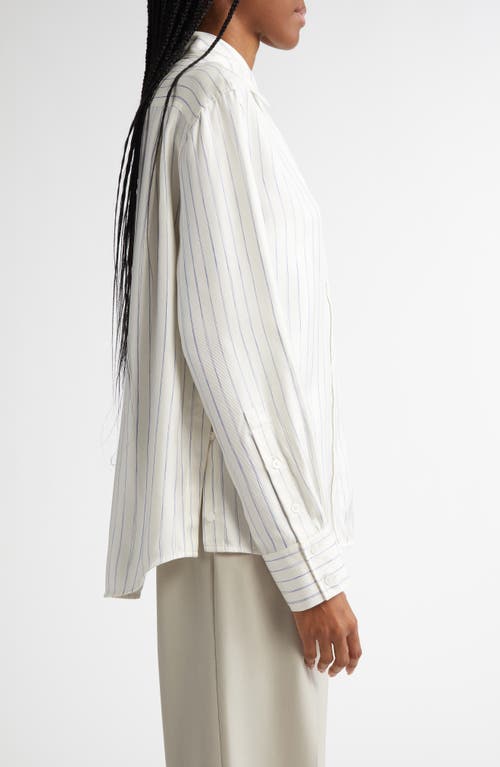 Shop Proenza Schouler Madison Stripe Silk Twill Button-up Shirt In Ivory Multi