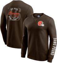 Darius Rucker Collection by Fanatics Men's Darius Rucker Collection by Fanatics Brown Cleveland Browns Washed Waffle-Knit Long Sleeve T-Shirt