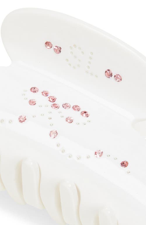 Sandy Liang Princess Crystal Embellished Claw Clip In White