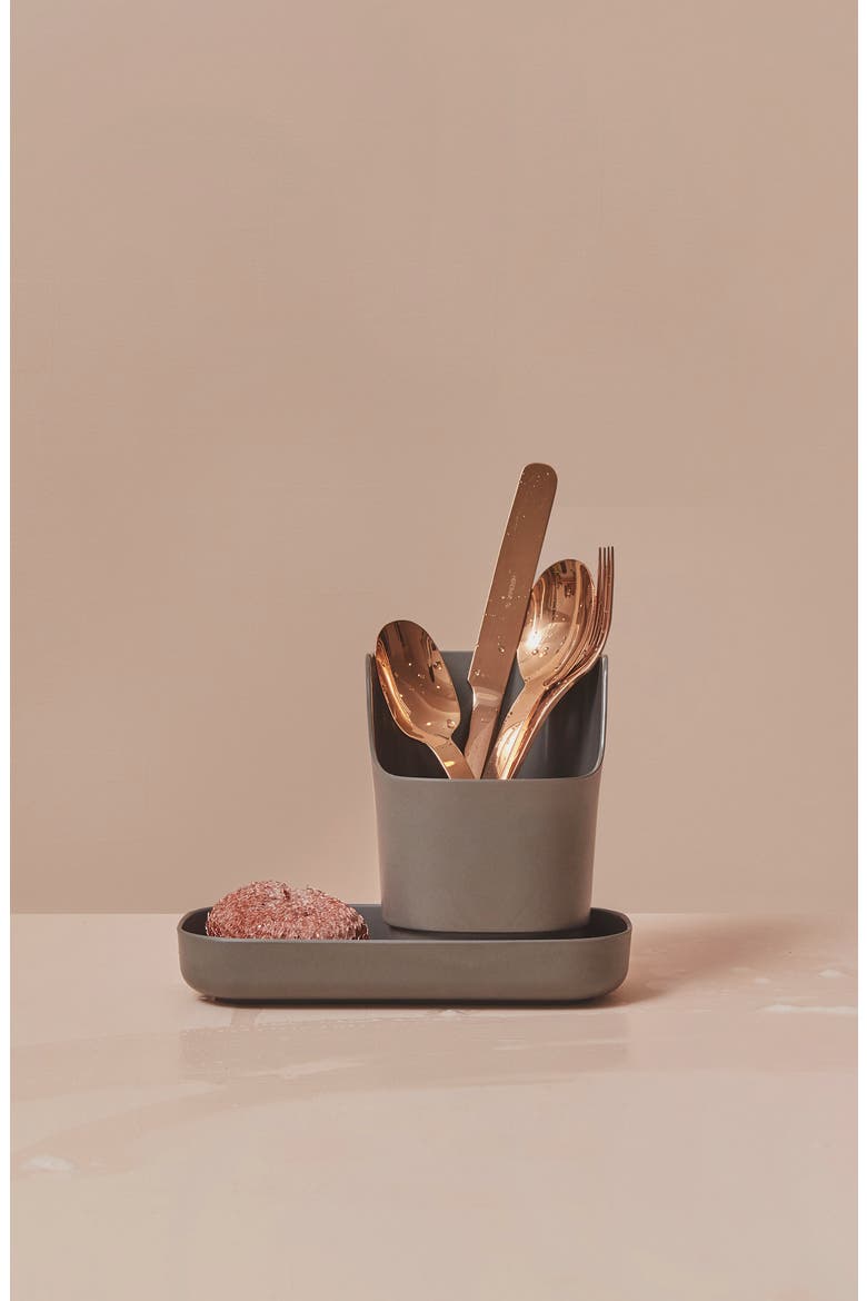 Bamboo & Melamine Sink Caddy, Alternate, color, SMOKE