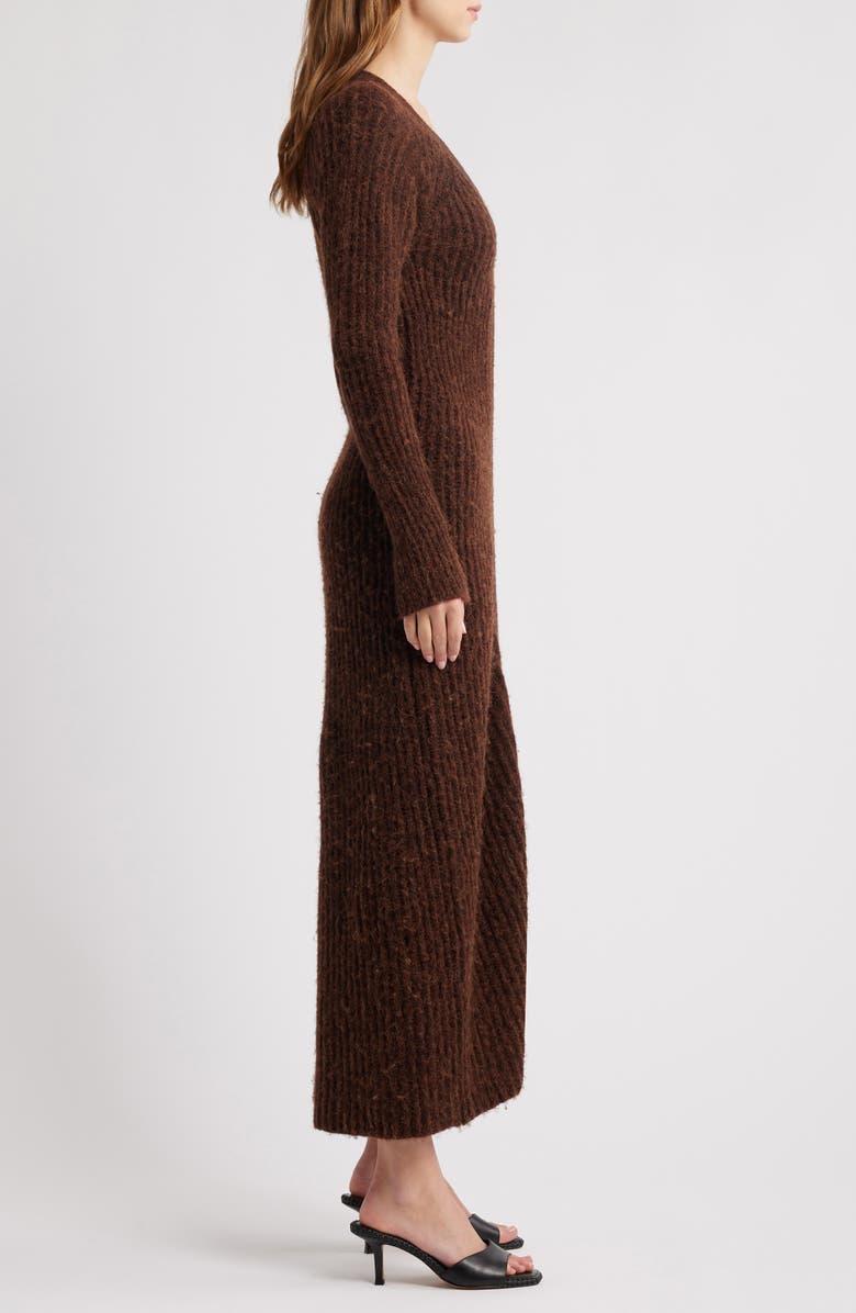 Cult Gaia Bessiana Wool Blend Long Sleeve Sweater Dress, Alternate, color, Java