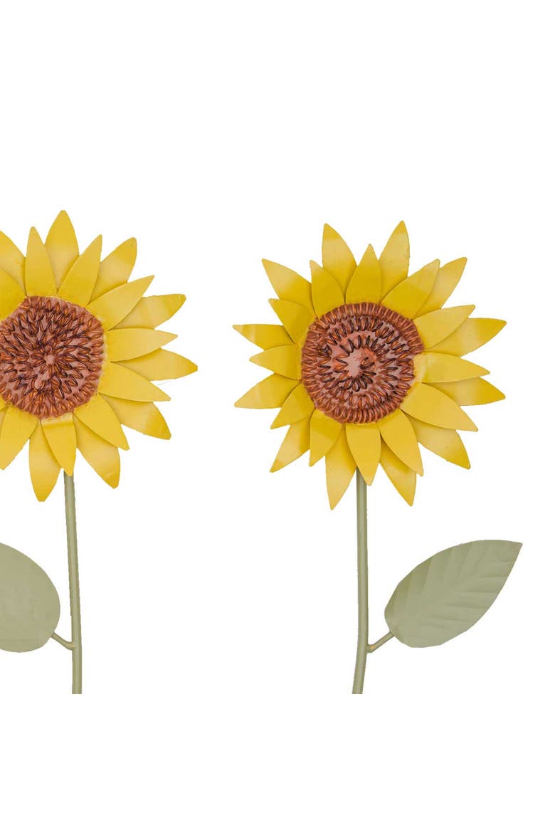 Sunflower Metal Floral Stems Set of 3, Alternate, color, Yellow