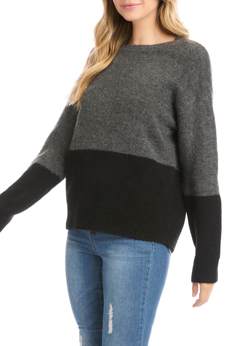Karen Kane Colorblock Crewneck Sweater, Alternate, color, 