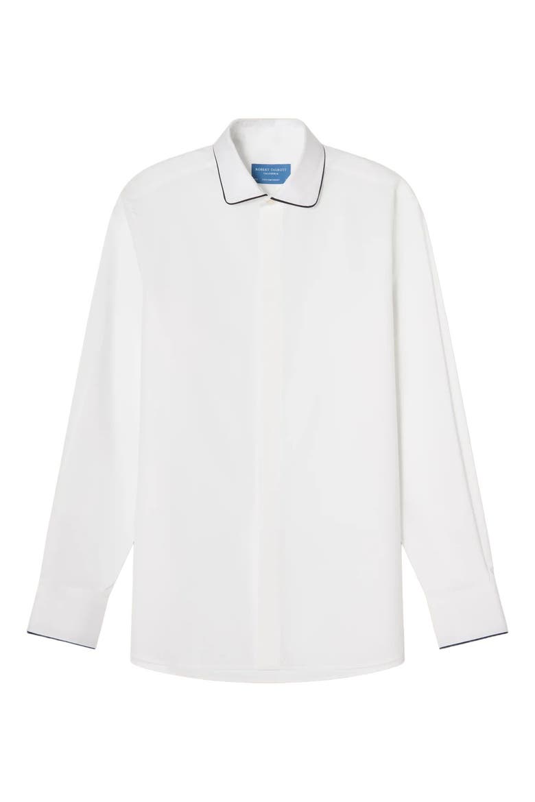 Reeves Piped Formal Shirt in Contemporary Fit, Alternate, color, White