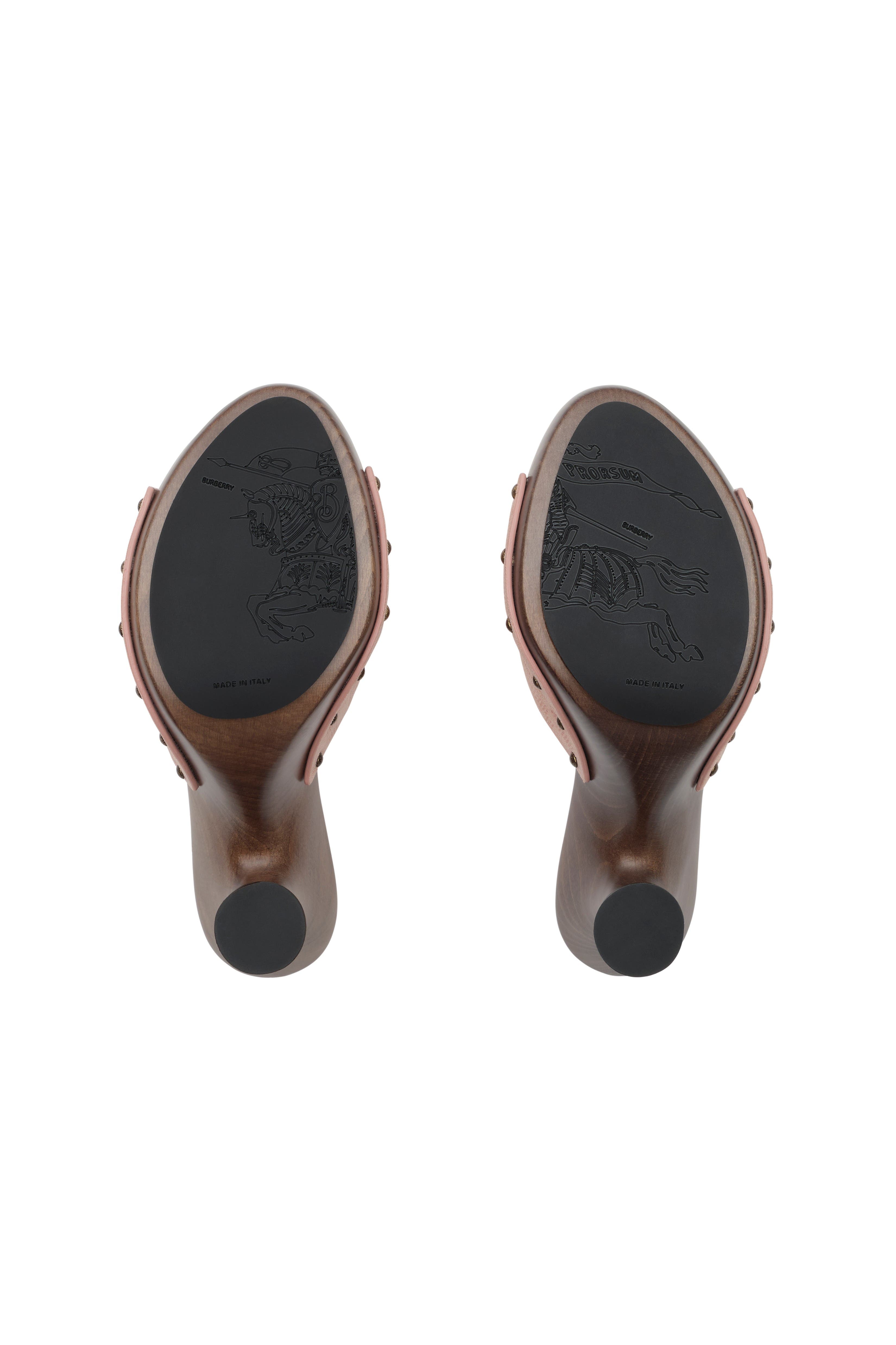 Burberry Check Suede Potter Mules, Alternate, color, Peony Pink