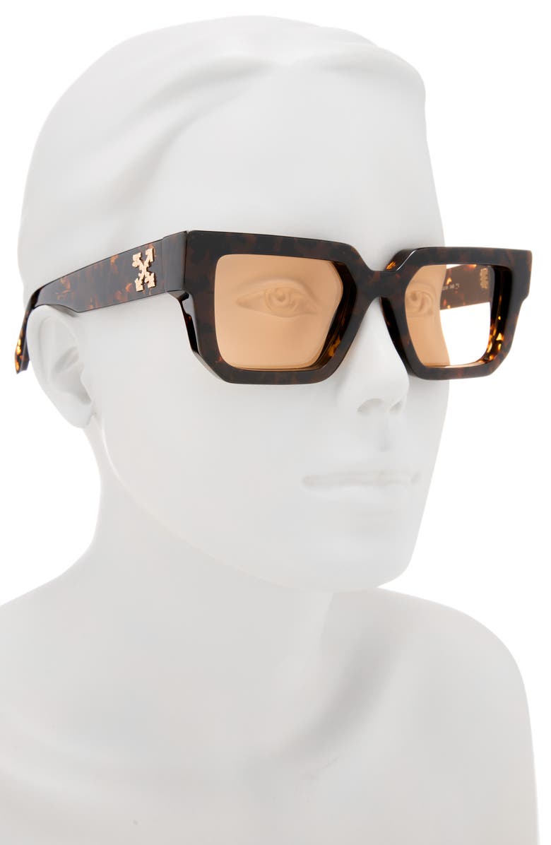 Off-White Silverstone 52mm Square Sunglasses, Alternate, color, Havana Camel