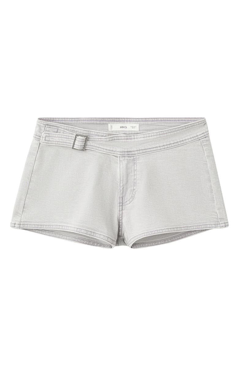 MANGO TEEN Belted Denim Minishorts, Alternate, color,