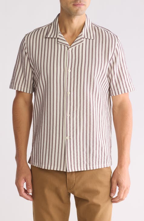 Daze Stripe Cotton Blend Camp Shirt