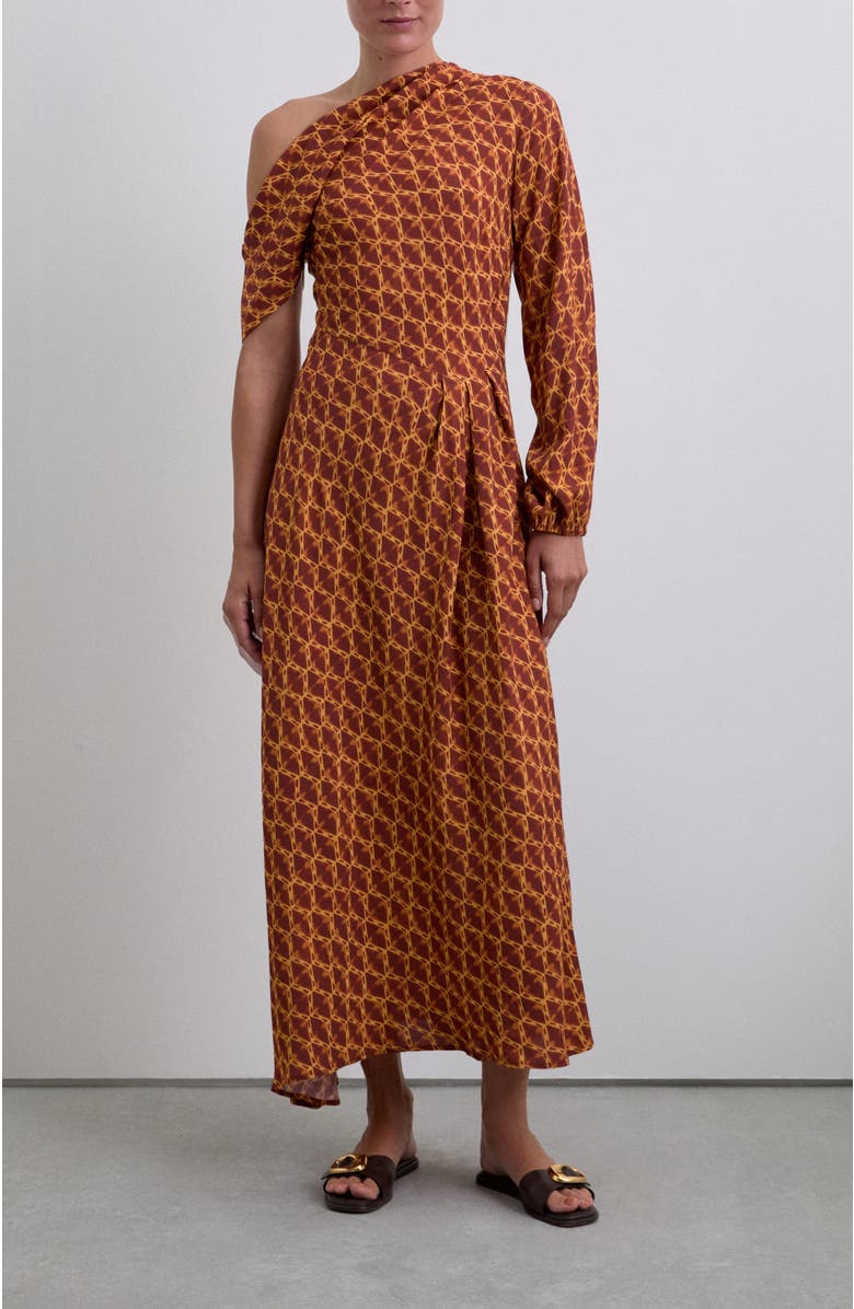 Scalpers Antikprint Dress, Main, color, Terracota