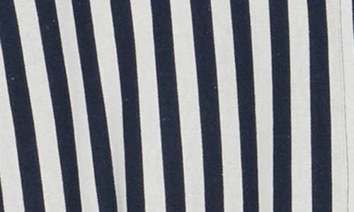 Shop Ellen Tracy Stripe Short Sleeve Midi Shirtdress In Navy/white Stripe