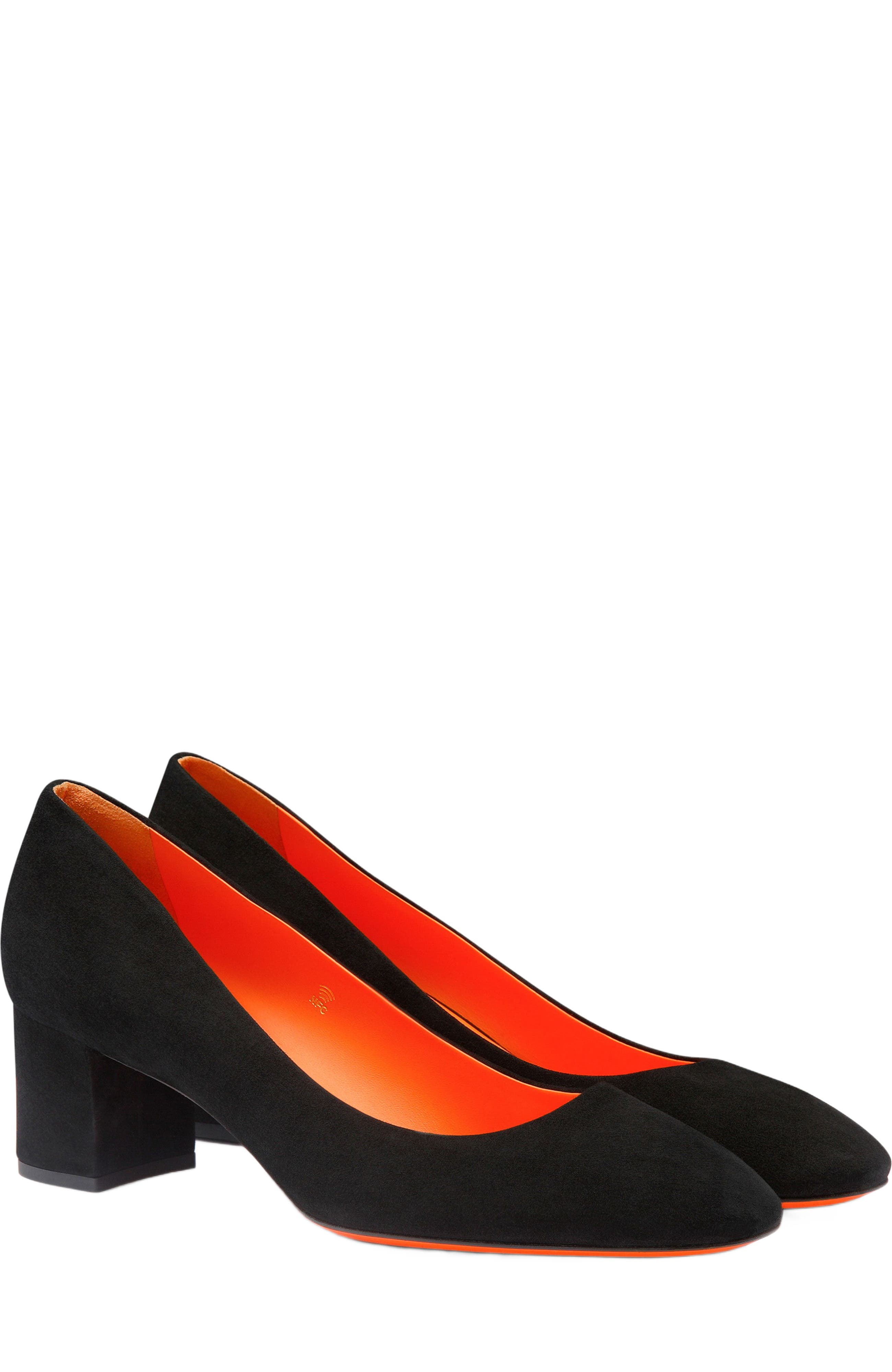 Santoni Women's suede low-heel pump, Alternate, color, Black