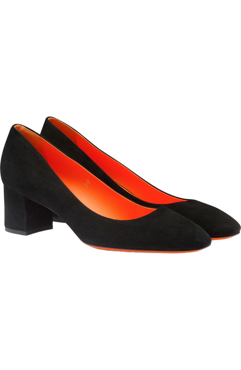 Santoni Women's suede low-heel pump, Alternate, color, Black