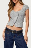 EDIKTED Blaunca Asymmetric Crop Knit Top