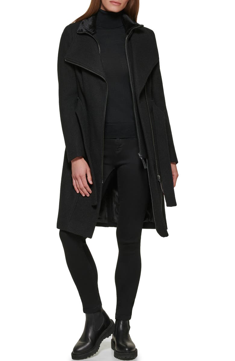 Calvin Klein Wool Blend Bib Coat, Alternate, color,