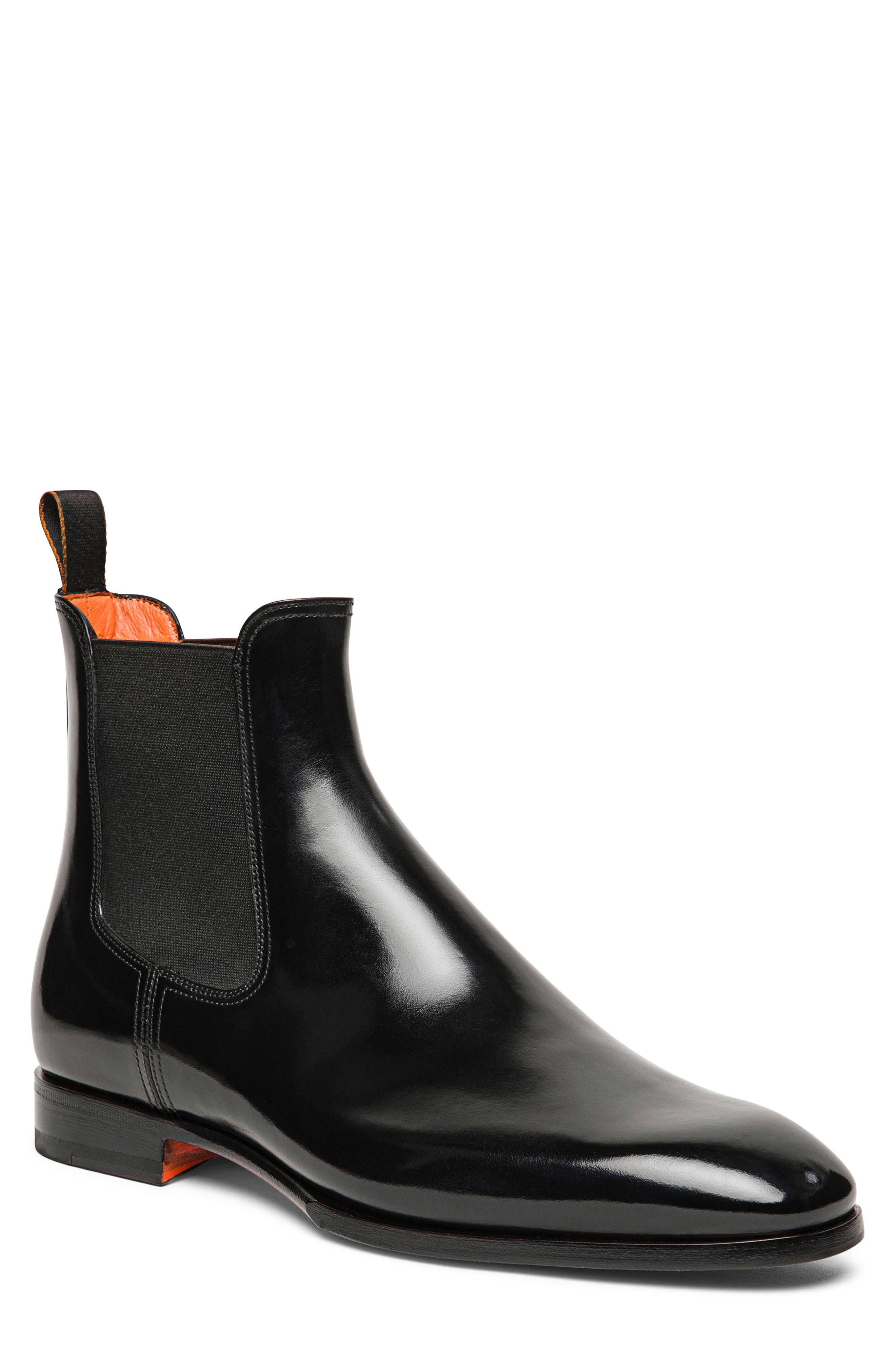 Archer Leather Chelsea Boot, Main, color, BLACK