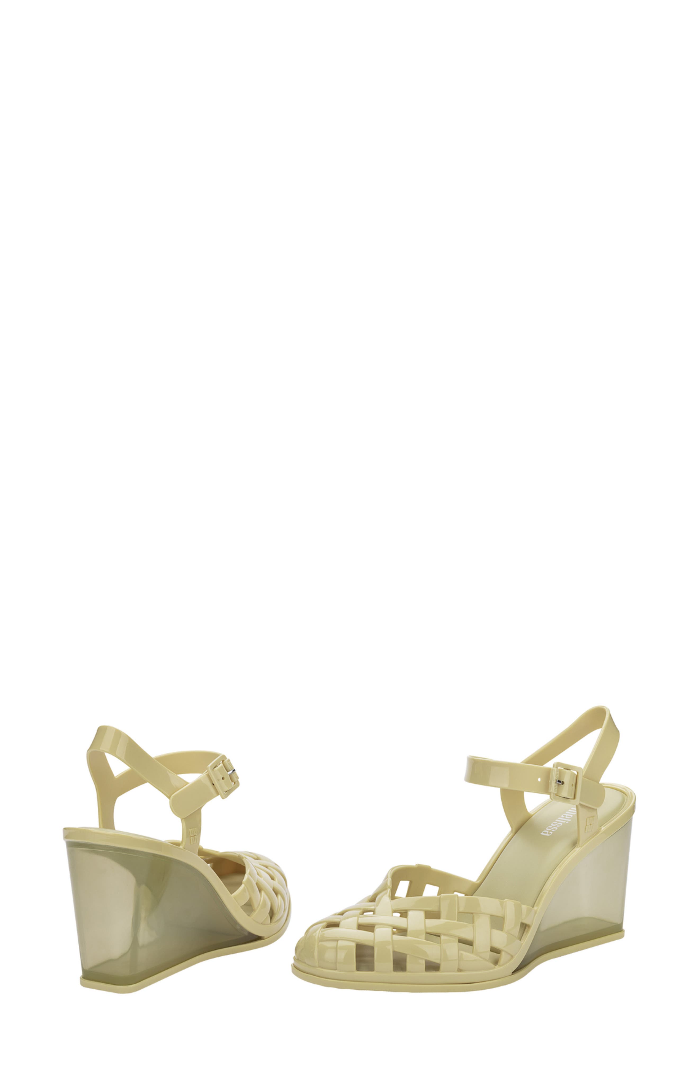 Agata Wedge Sandal, Alternate, color, YELLOW/ BEIGE