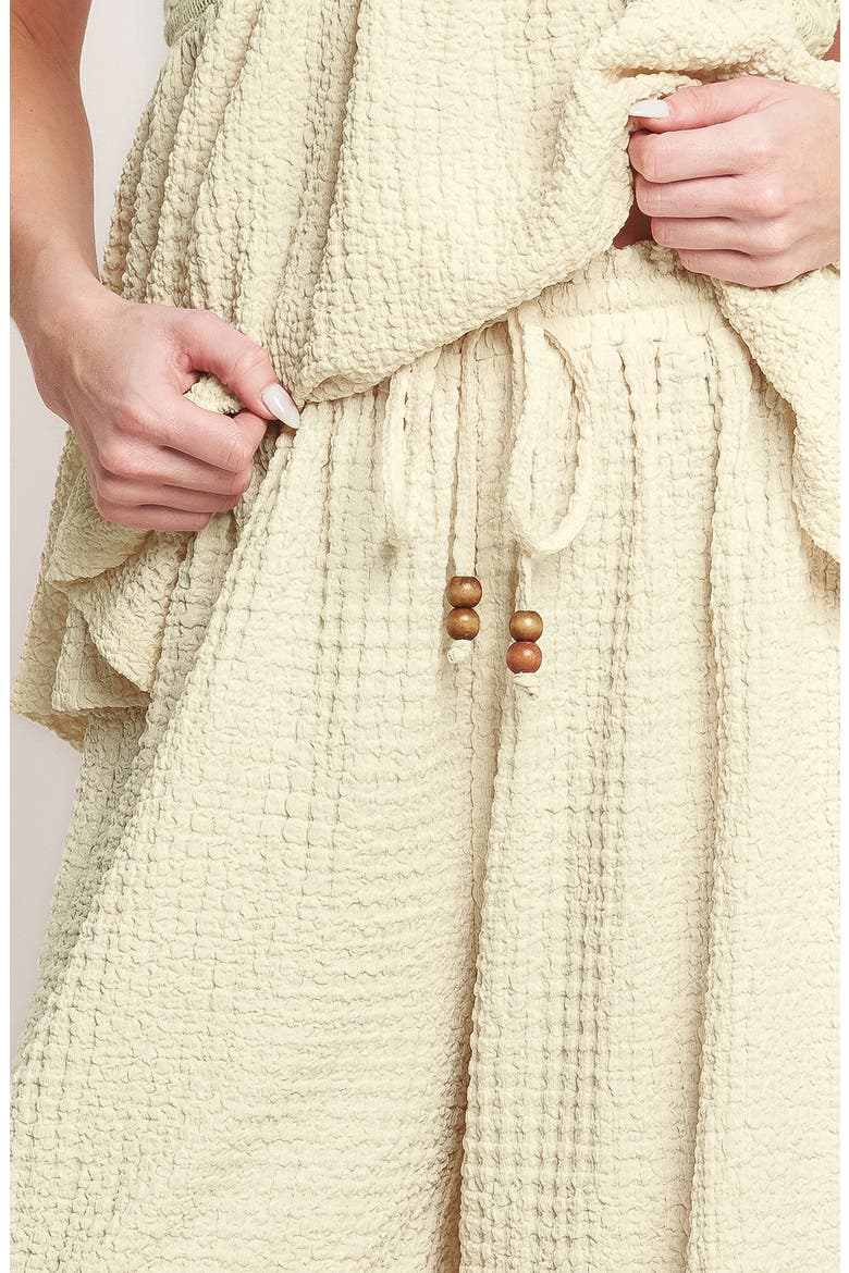 Drawstring Textured Wide Leg Pants, Alternate, color, BEIGE