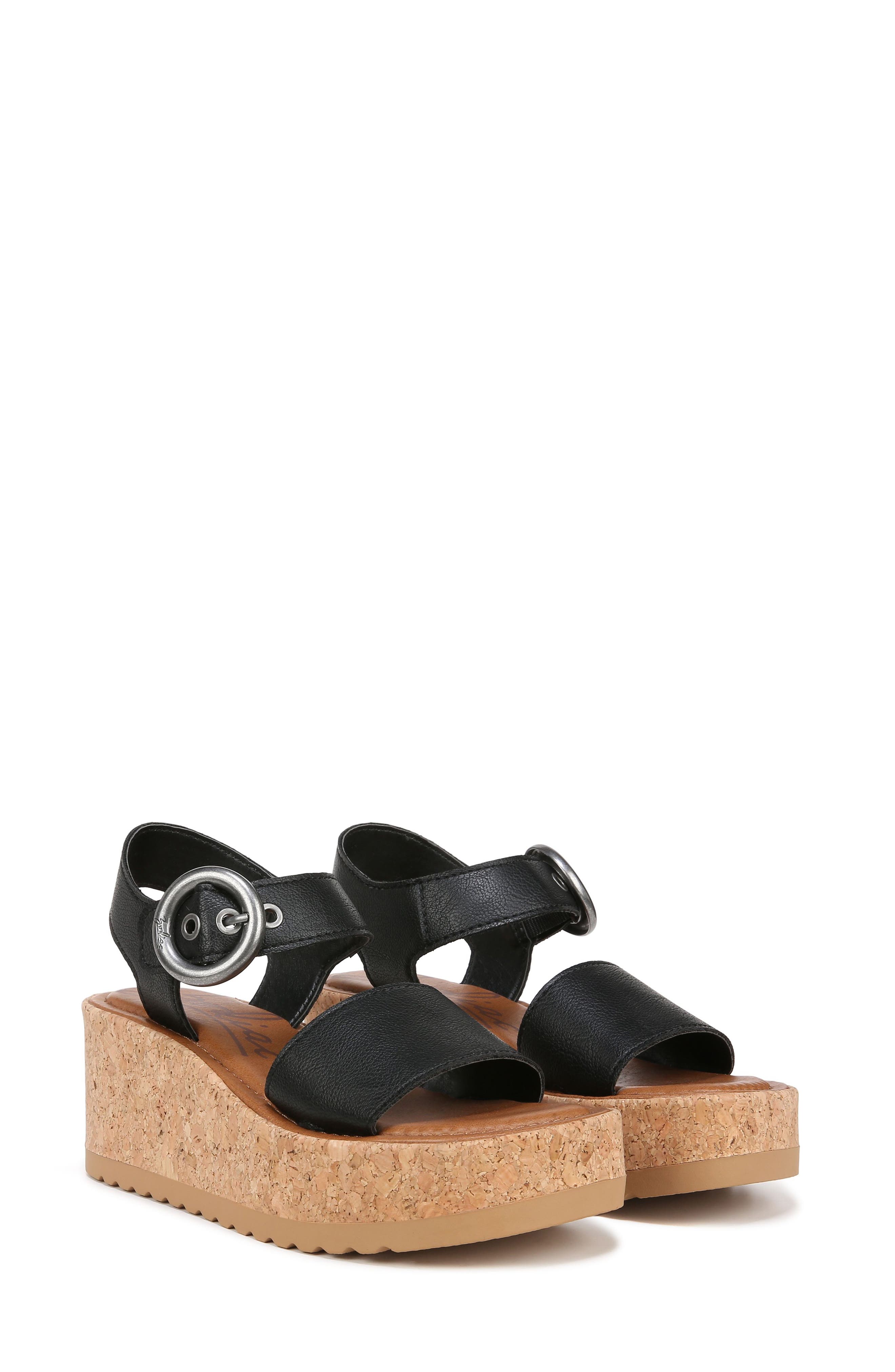 Zodiac Glory Platform Wedge Sandal in Black 