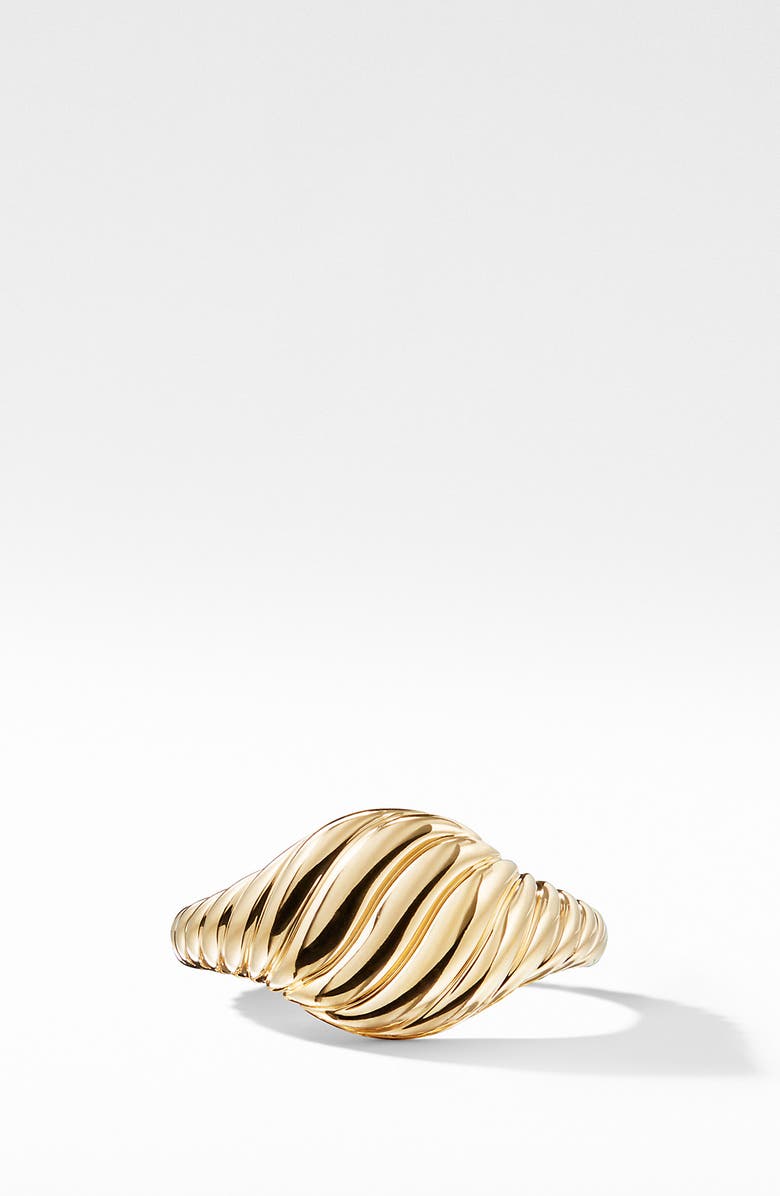 David Yurman Sculpted Cable Pinky Ring in 18K Yellow Gold, Alternate, color, Yellow Gold