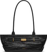 DeMellier The New York Croc Embossed Leather Shoulder Bag