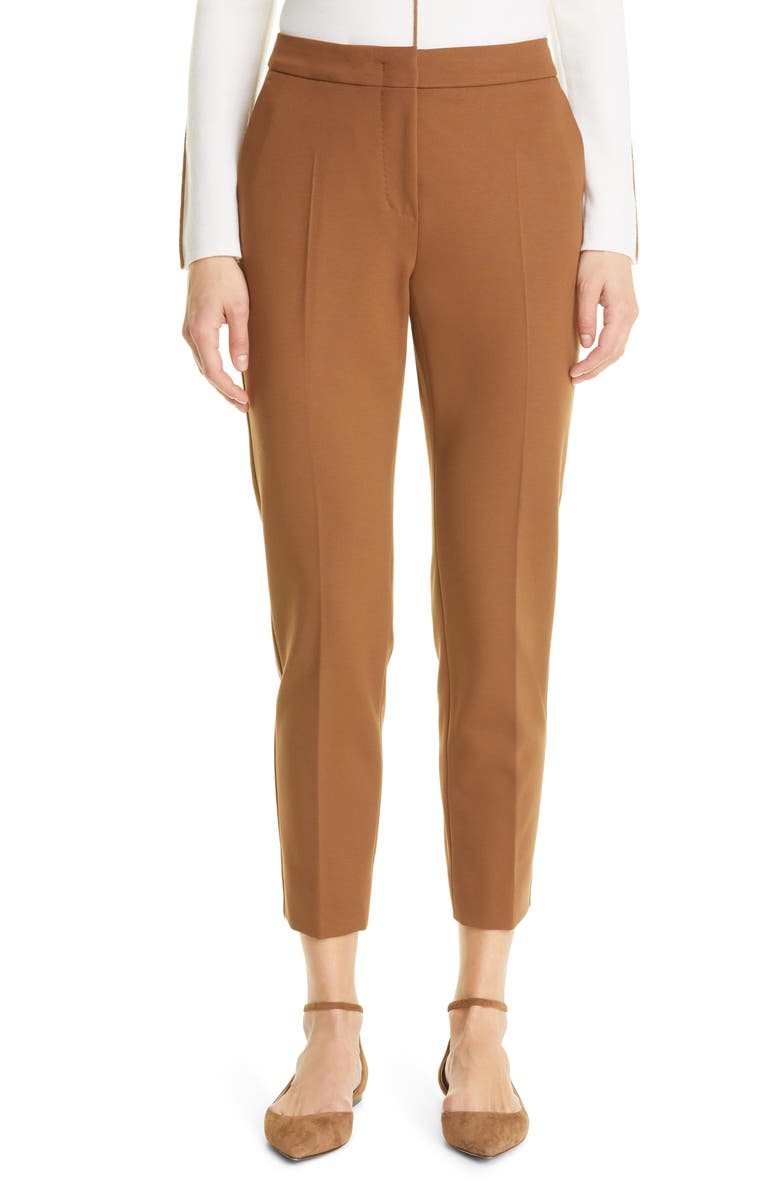 Max Mara Pegno Stretch Jersey Slim Ankle Pants, Main, color, 