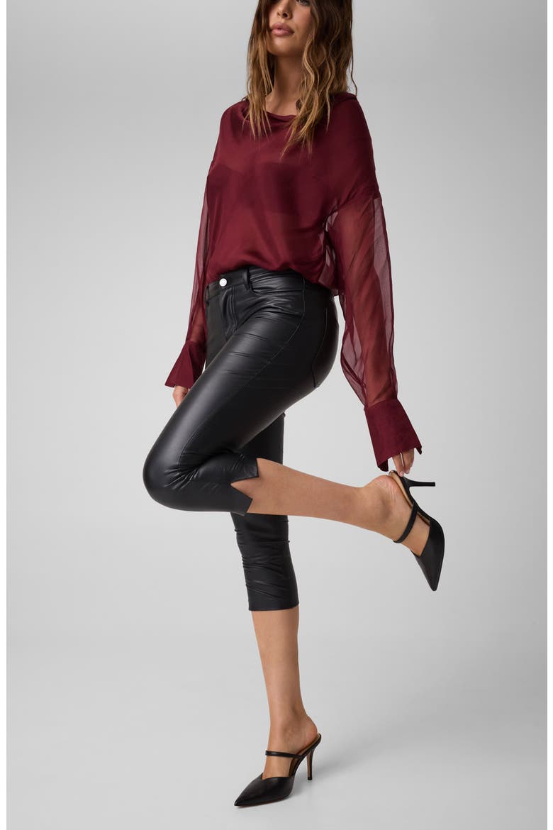 Faux Leather Capri Pants, Alternate, color, JBLACK-BLACK