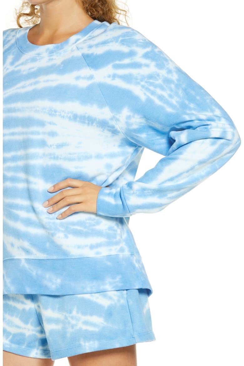 Tie Dye Crewneck Sweatshirt, Alternate, color, BLUE SWIM